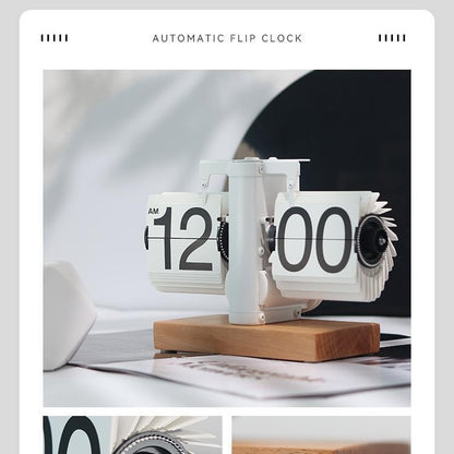 Automatic Flip Page Clock Retro Design