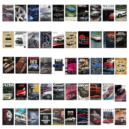 50 JDM Car Graffiti Waterproof PVC Stickers for DIY Decoration