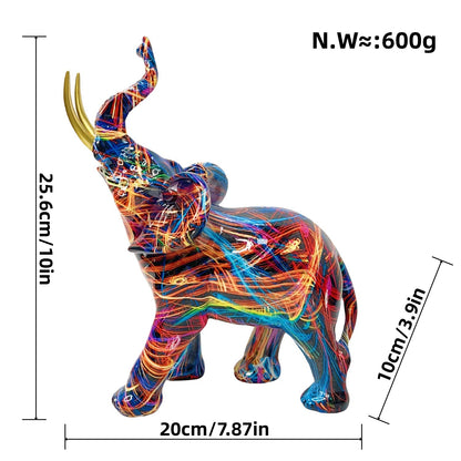 Creative graffiti resin craft elephant figurine