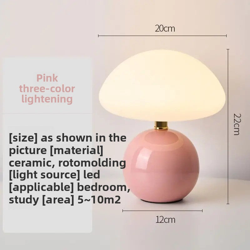 Ceramic Mushroom Night Light Table Lamp